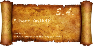 Subert Anikó névjegykártya